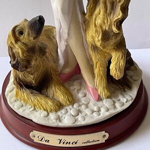 Elegant Lady Statue Figurine with Dogs DA VINCI COLLECTION